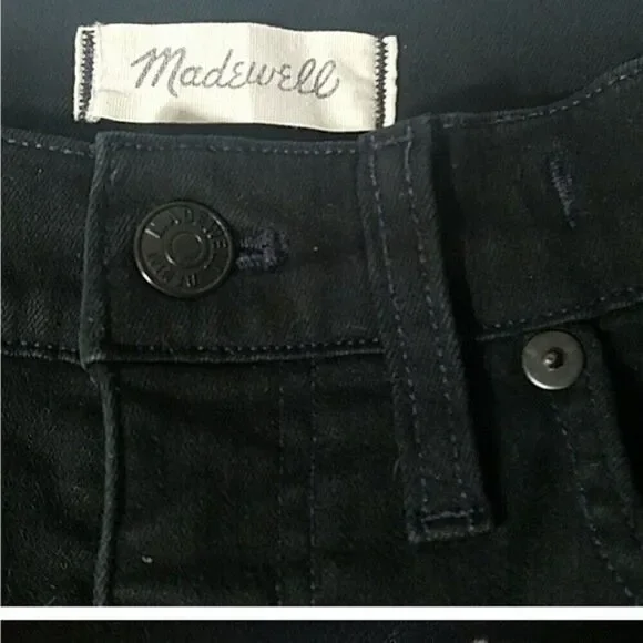 MADEWELL jeans womens black 9 inch high rise slim jeans size 28